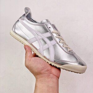 Onitsuka Tiger Mexico 66 Silver Leather Sneakers